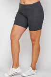 Copy of Solid Biker High-waisted Shorts With Elastic Waist - Love it Curvy