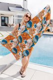 Luxury Beach Towel in Block Floral - PO1554B-02 - Love it Curvy