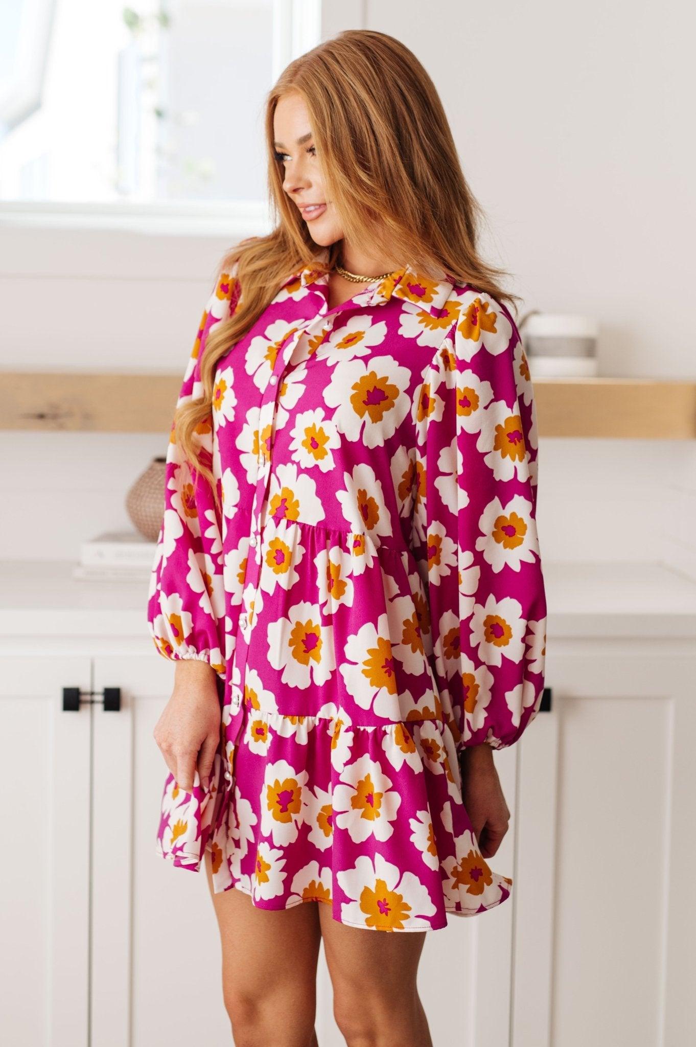 Magnificently Mod Floral Shirt Dress - AS6887-01 - Love it Curvy