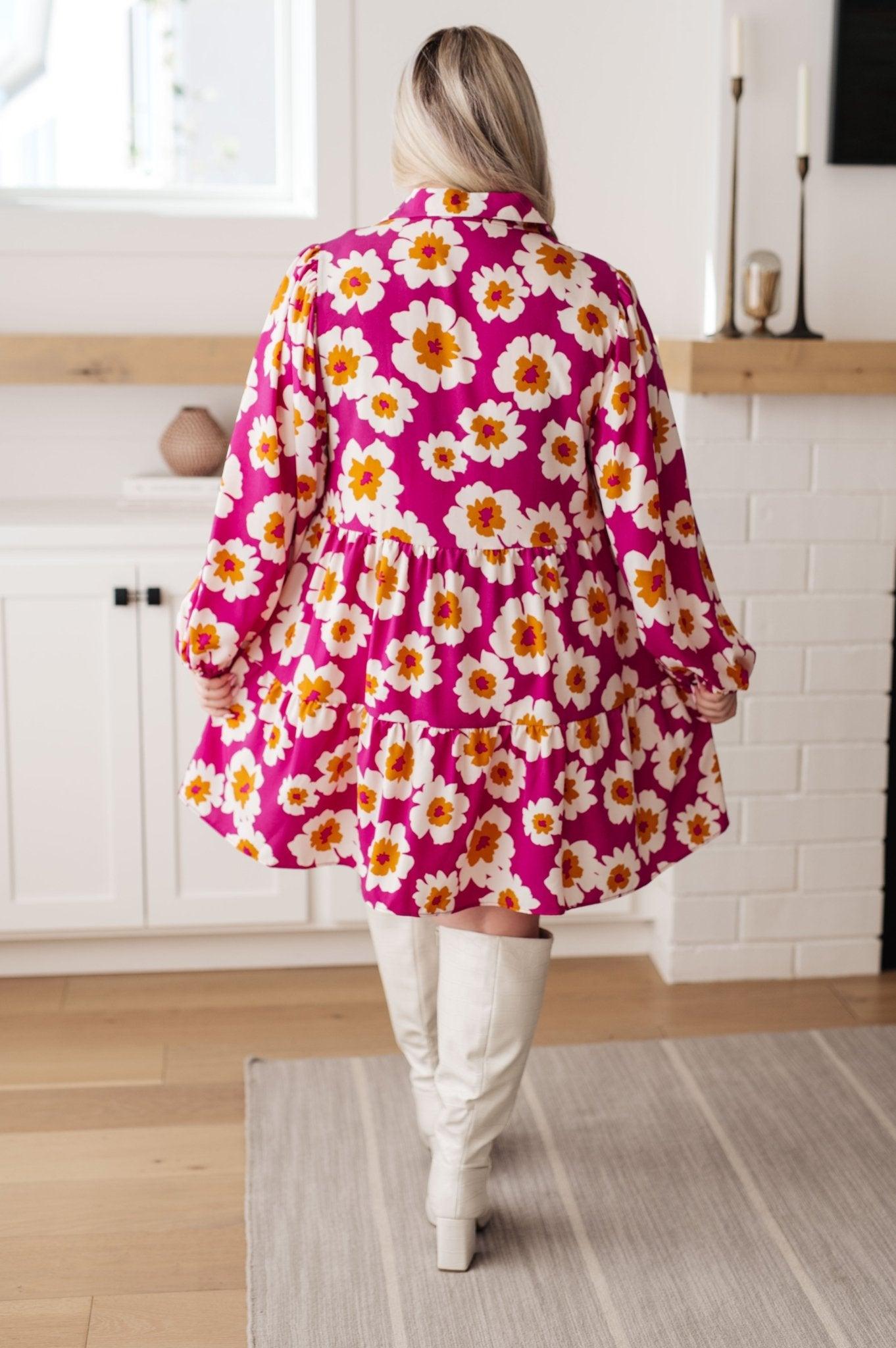 Magnificently Mod Floral Shirt Dress - AS6887-01 - Love it Curvy