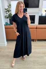 Modern Maritime Shift Maxi Dress in Black - AS8816 - 01 - Love it Curvy