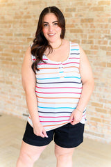 Need A Favor Colorful Henley Tank - AS7614-01 - Love it Curvy