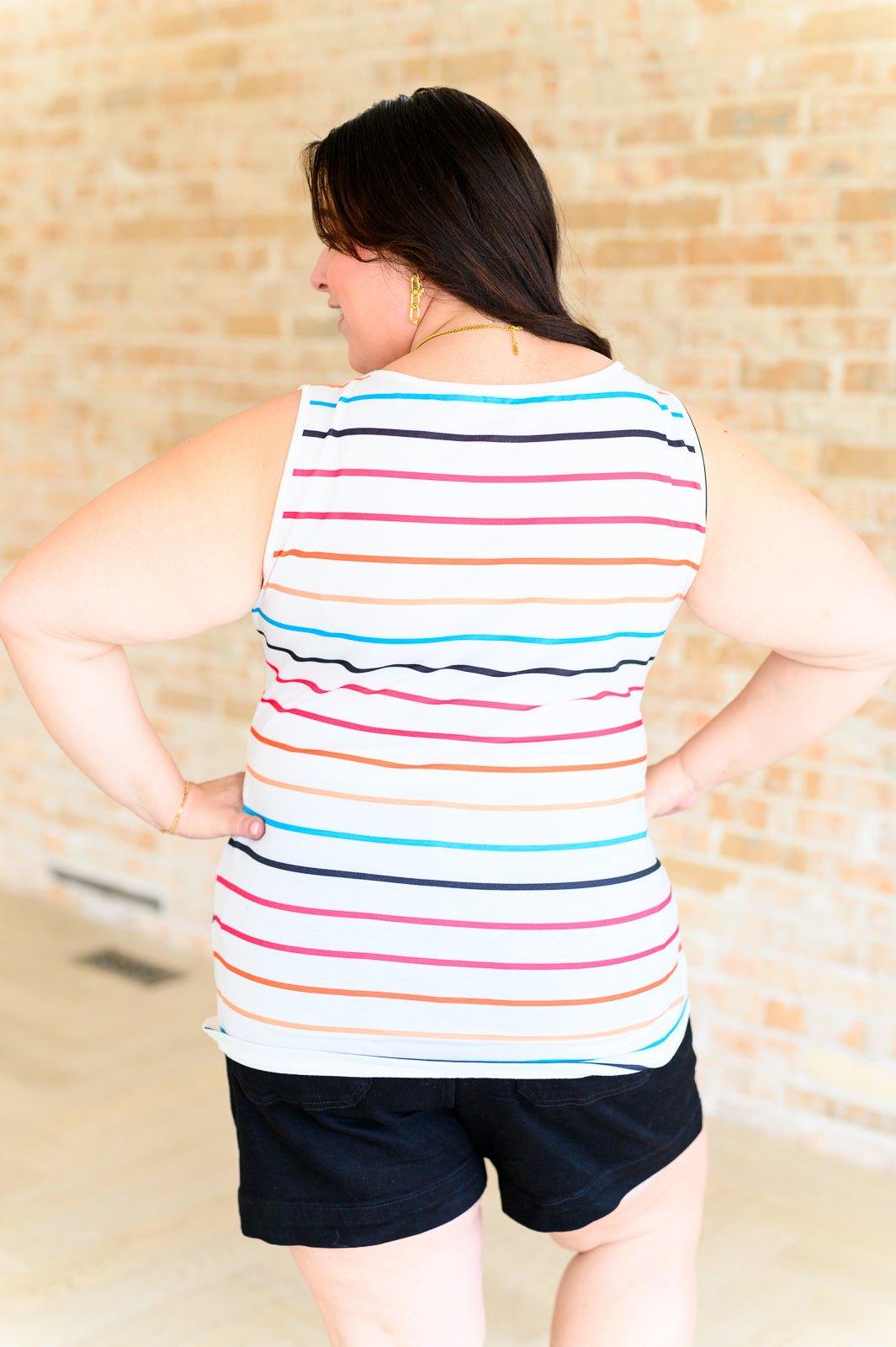 Need A Favor Colorful Henley Tank - AS7614-01 - Love it Curvy