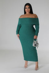 Off Shoulders Stretch Dress - 58740a.1XL - Love it Curvy