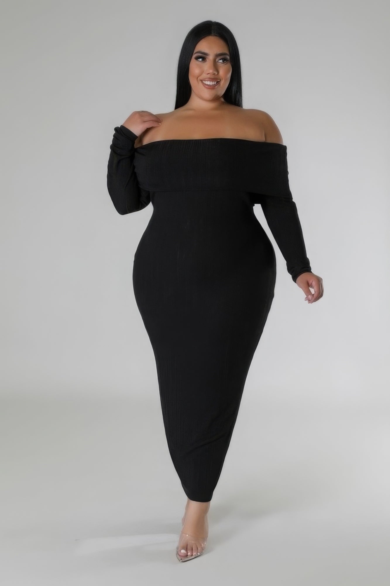 Off Shoulders Stretch Dress - 58740a.1XL - Love it Curvy