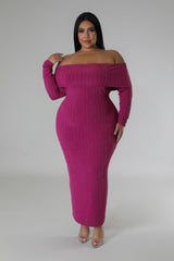 Off Shoulders Stretch Dress - 58740a.1XL - Love it Curvy