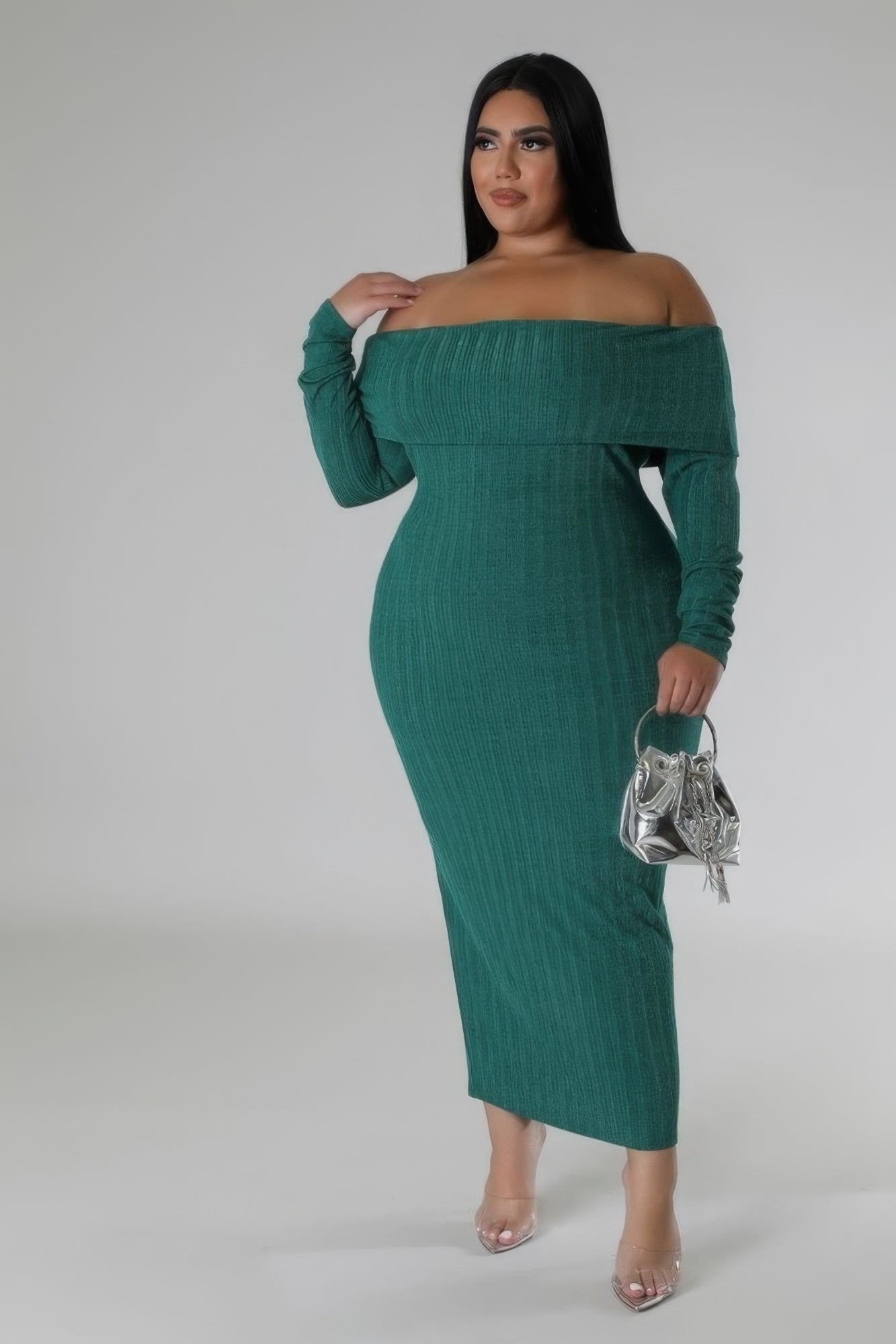 Off Shoulders Stretch Dress - 58740a.1XL - Love it Curvy