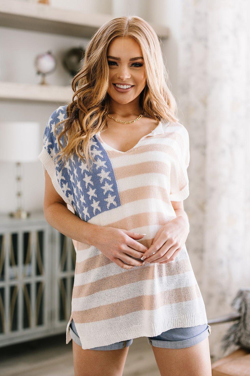 Old Glory Sleeveless Sweater - AS5878 - 01 - Love it Curvy