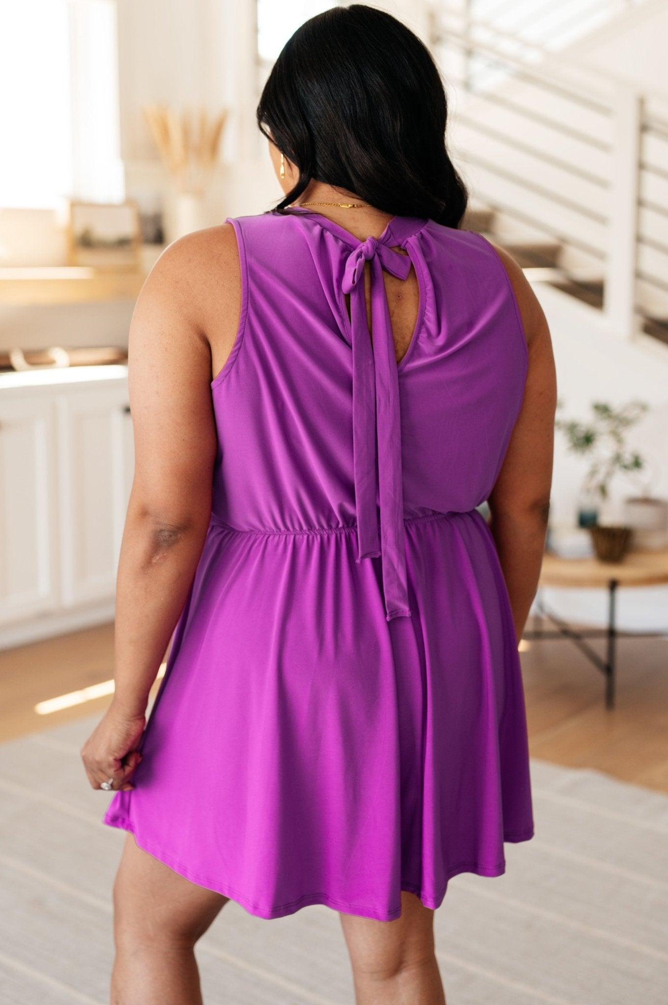 One Of Us Purple Romper Dress - AS8520-01 - Love it Curvy