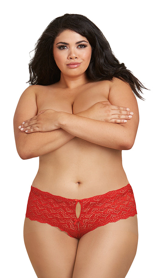 Open Back Panty - Red - 1x - Love it Curvy
