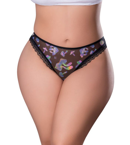 Crotchless Glow In The Dark 420 Panty with Open Back - Love it Curvy