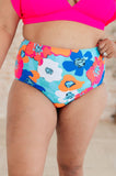 Panama Floral Print High Waisted Swim Bottoms - AS7749-01 - Love it Curvy