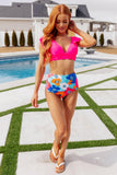 Panama Floral Print High Waisted Swim Bottoms - AS7749-01 - Love it Curvy