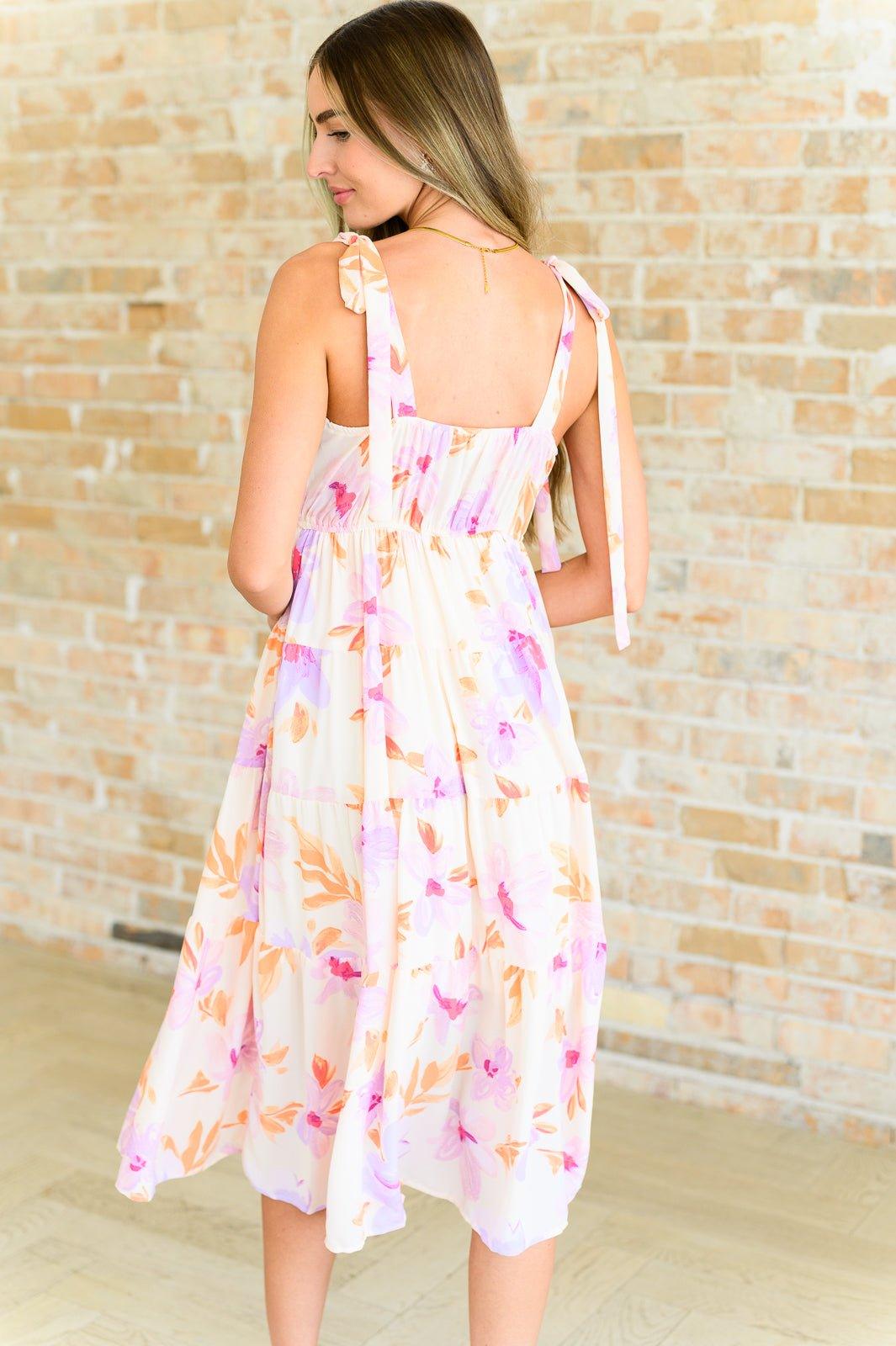 Pastel Petals Floral Midi Dress - AS6475-01 - Love it Curvy