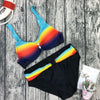 Curve Radiance High-Waist Neon Stripe Bikini Set