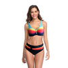 Curve Radiance High-Waist Neon Stripe Bikini Set