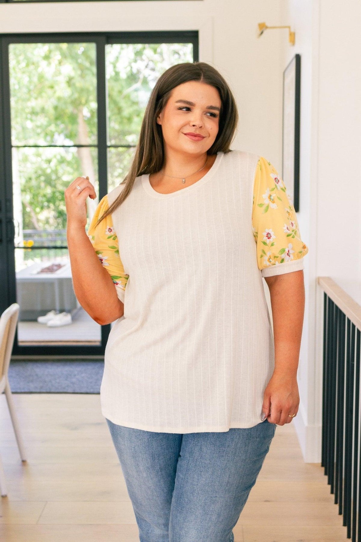 Primrose on Puff Sleeves Top - AS6505 - 01 - Love it Curvy