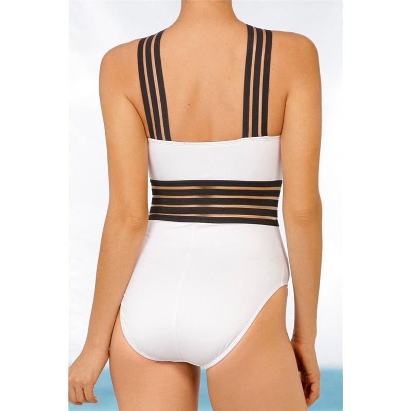 Curve Confidence High Neck Mesh Back One-Piece Swimsuit