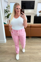 Regina High Rise Garment Dyed Denim Jogger - AS8055-01 - Love it Curvy