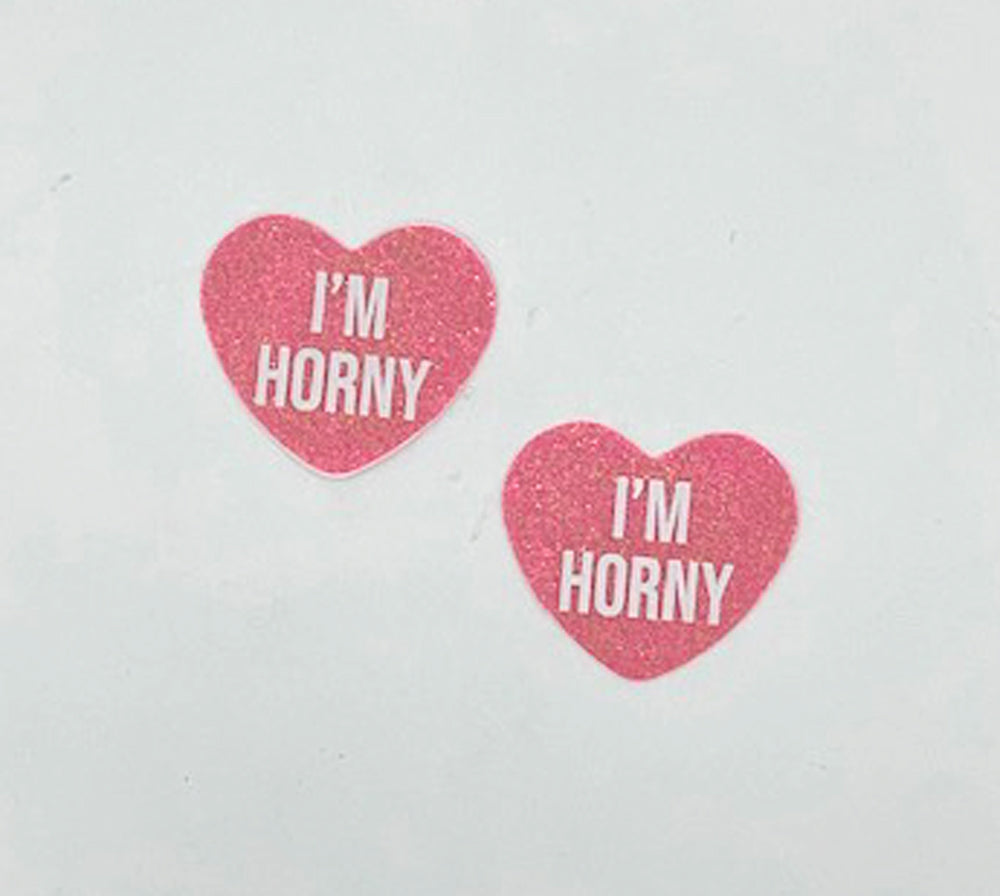 i'm Horny Berry Candy Heart Pasties - Love it Curvy
