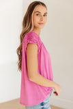 Ruched Cap Sleeve Top in Magenta - AS8114-01 - Love it Curvy