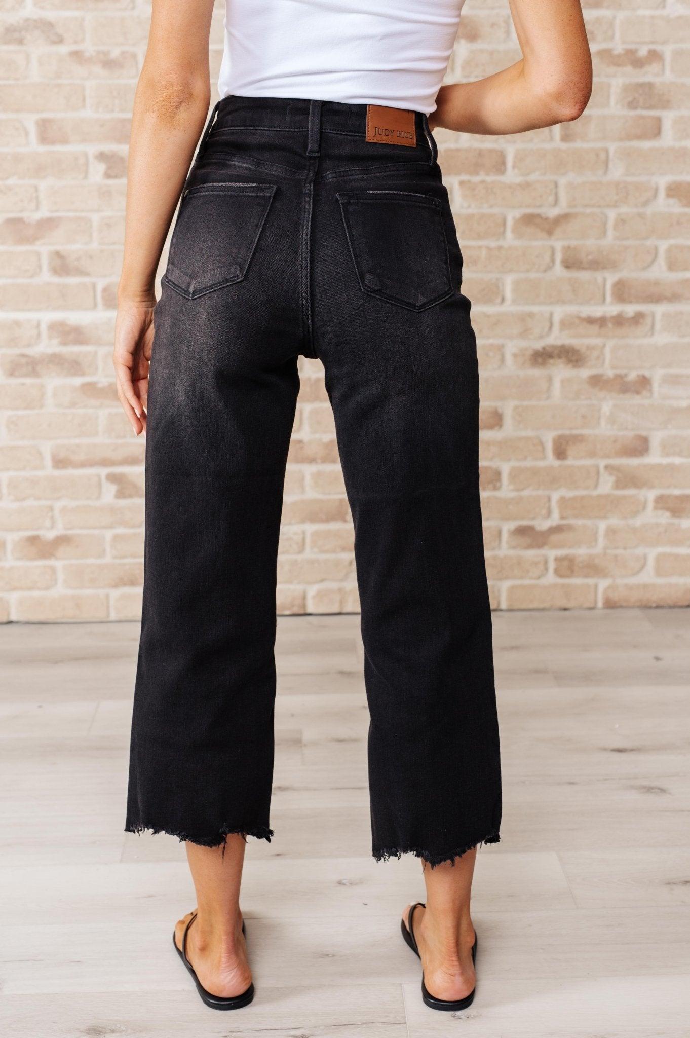 Ryan High Rise Button Fly Wide Leg Crop Jeans - AS8786 - 01 - Love it Curvy