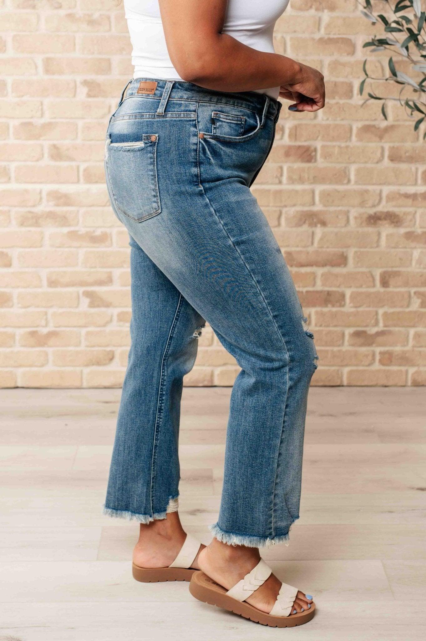 Sammy High Waist Distressed Crop Straight Leg Jeans - AS8822 - 01 - Love it Curvy