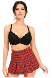 School Girl Red Plaid Mini Skirt