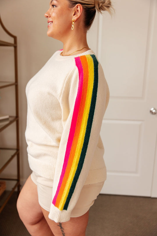Songs About Rainbows Striped Sweater - AS6755-01 - Love it Curvy