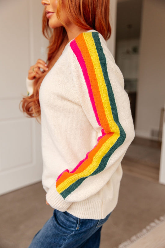 Songs About Rainbows Striped Sweater - AS6755-01 - Love it Curvy