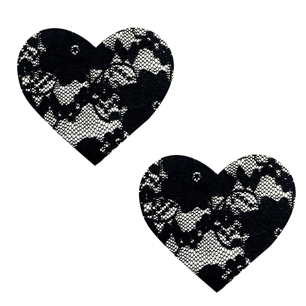 Vogue Black Lace I Heart U Nipztix Pasties - Love it Curvy
