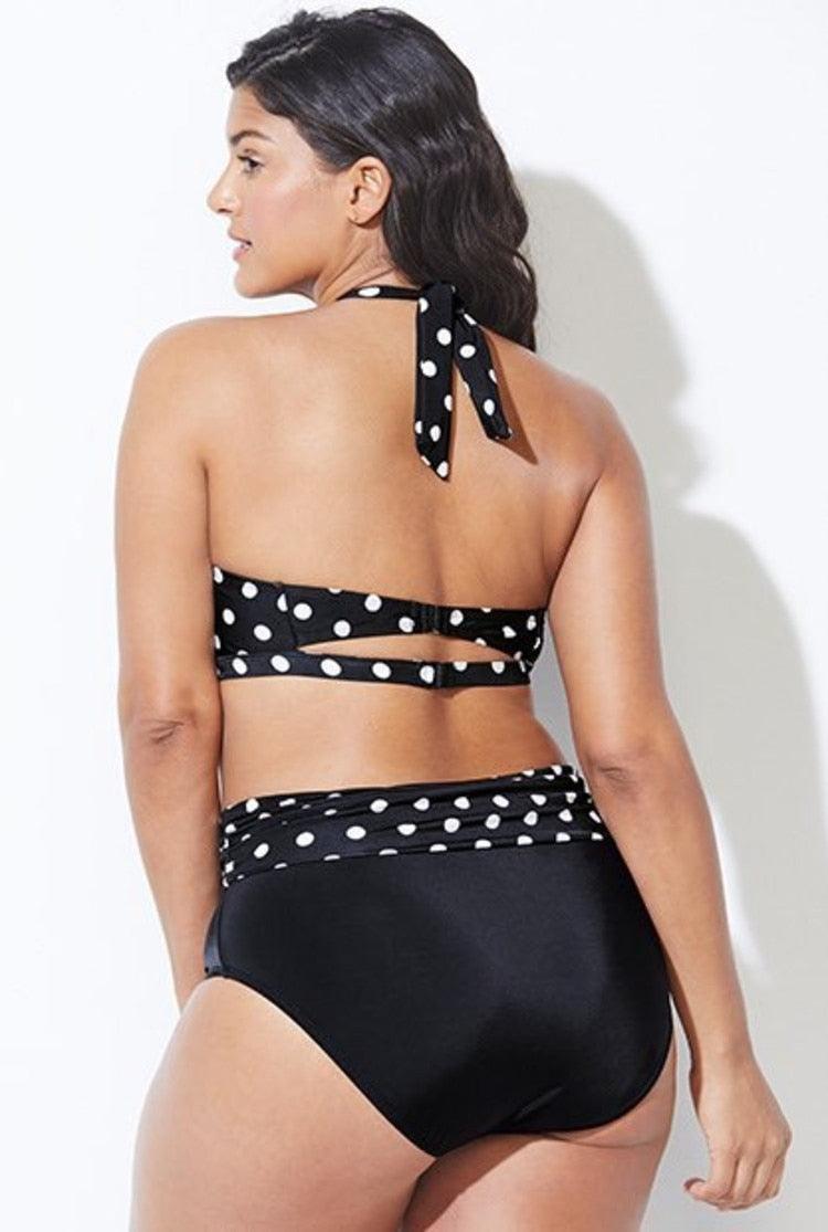 Love It Curvy Plus Size Printed High Waist Triangle Bikini Set