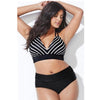 Love It Curvy Plus Size Printed High Waist Triangle Bikini Set