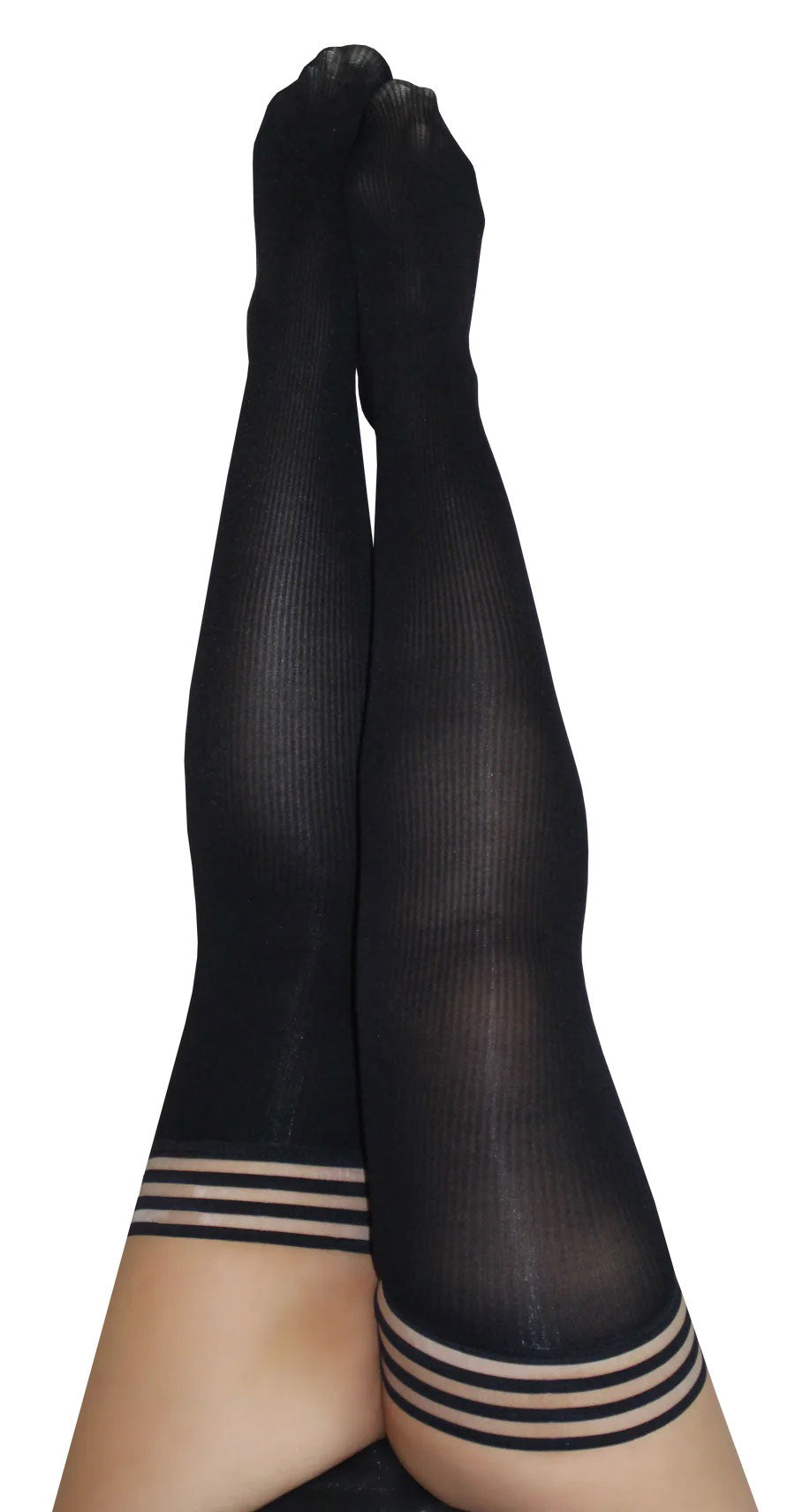 Dana Lynn - Ribbed Thigh High - Size D - Black - Love it Curvy