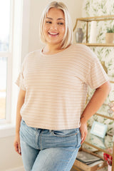 Textured Boxy Top in Taupe - AS7367-01 - Love it Curvy