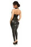 Top Drawer Black Patent Steel Boned Collared Bustier Top