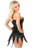 Top Drawer Black Sequin Steel Boned Corset Dress - TD - 679 - S - Love it Curvy