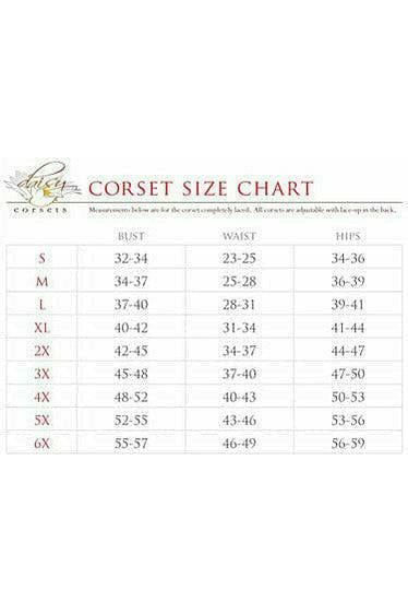 Top Drawer Black Steel Boned Underbust Corset w/Busk Closure