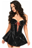 Top Drawer Black Velvet Steel Boned Corset Dress - TD - 1861 - S - Love it Curvy