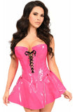 Top Drawer Hot Pink Patent Steel Boned Corseted Dress - TD - 1848 - S - Love it Curvy