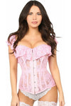 Top Drawer Lt Pink Sheer Lace Steel Boned Corset - Love it Curvy