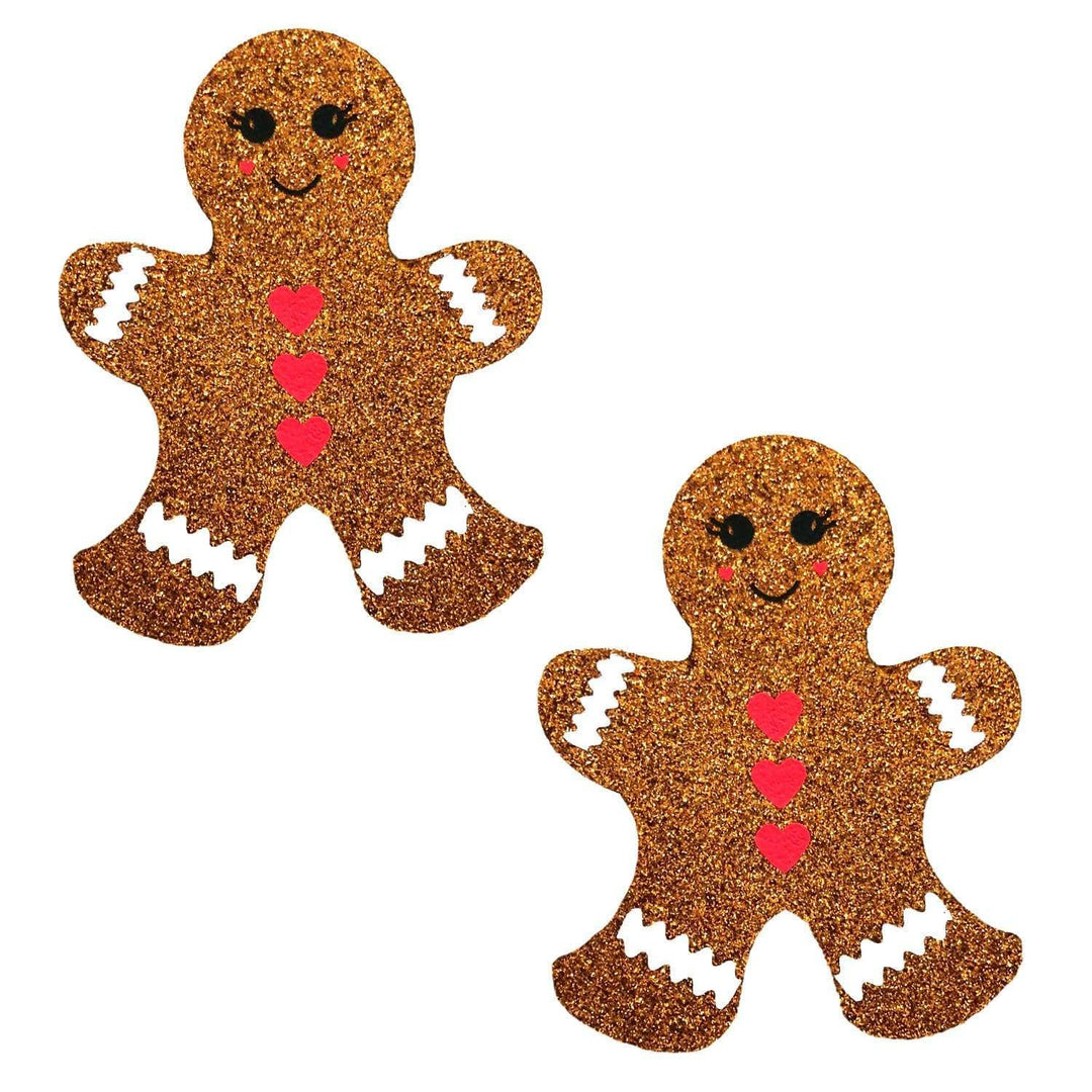 Glitter Gingerbread Man Nipple Cover Pasties - Love it Curvy