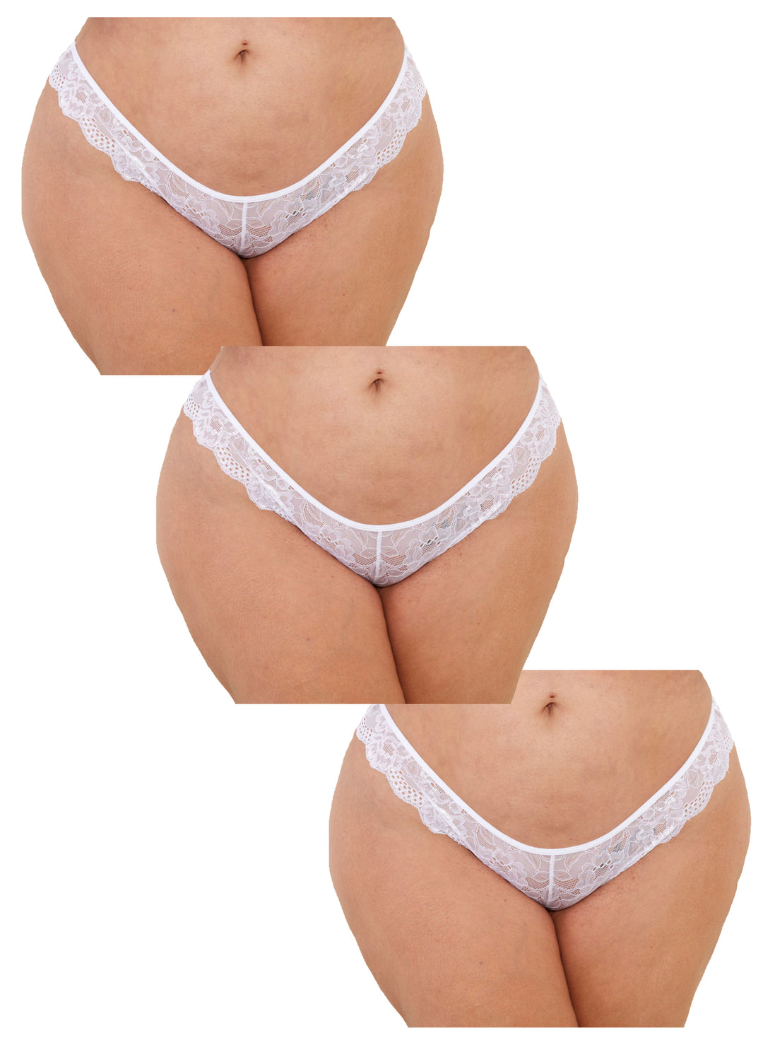 Queen 3-Pack Open Crotch Tangas – Plus Size Panty Set - Love it Curvy