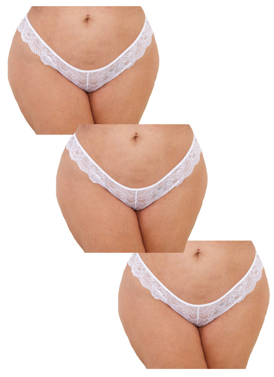 Queen 3-Pack Open Crotch Tangas – Plus Size Panty Set - Love it Curvy