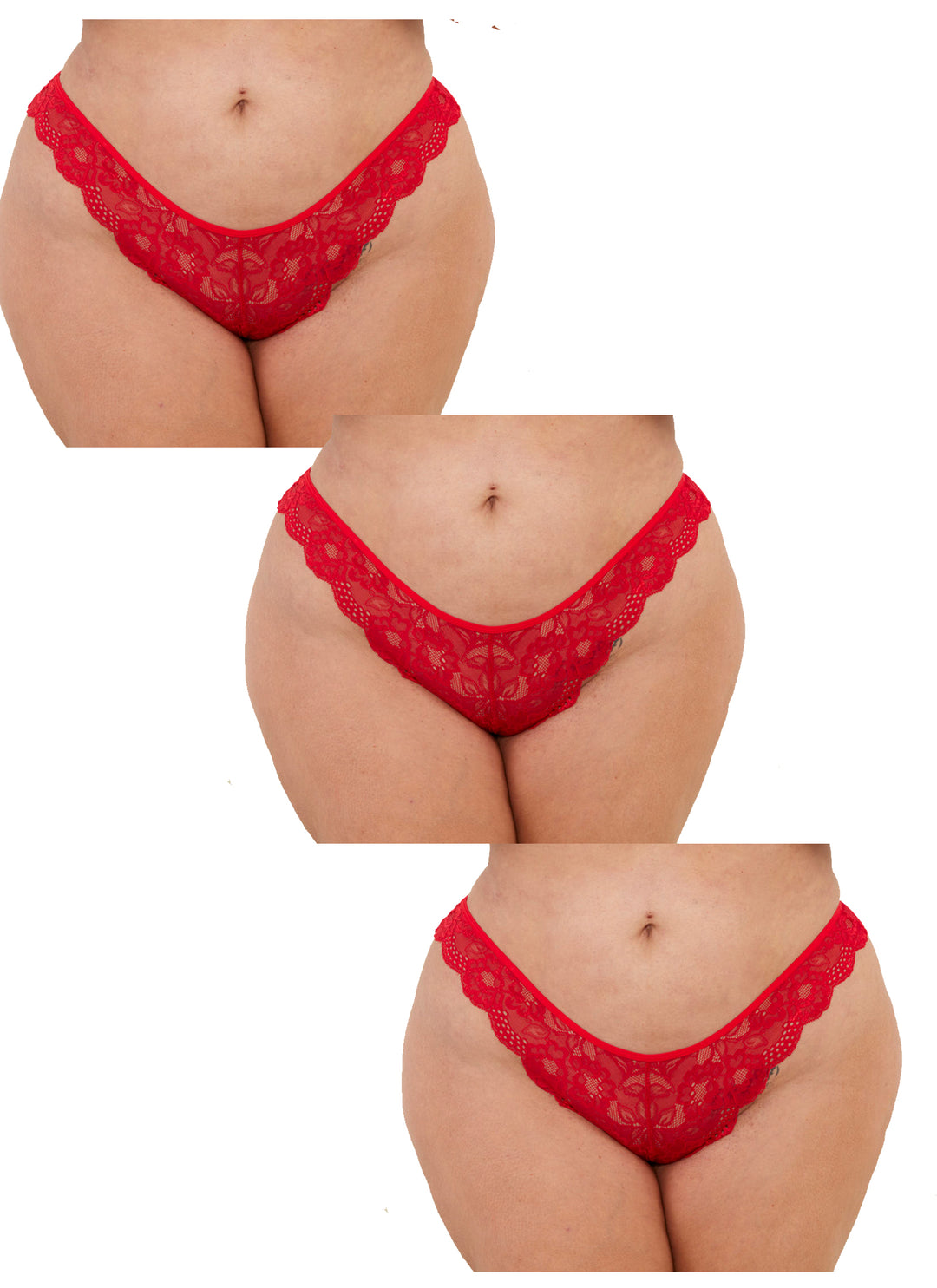 Queen 3-Pack Open Crotch Tangas – Plus Size Panty Set - Love it Curvy