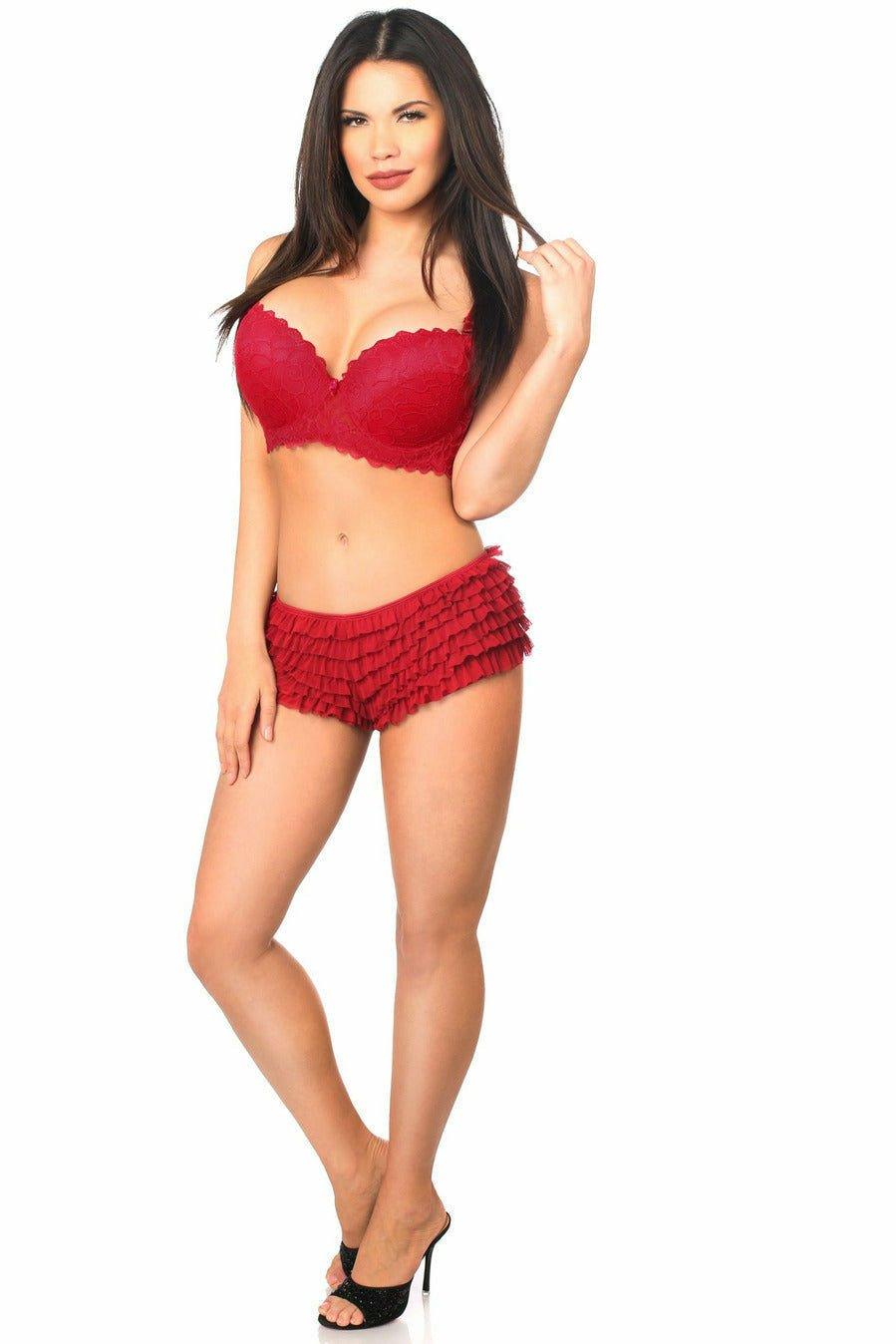 Wine Ruffle Panty w/Bow - Love it Curvy