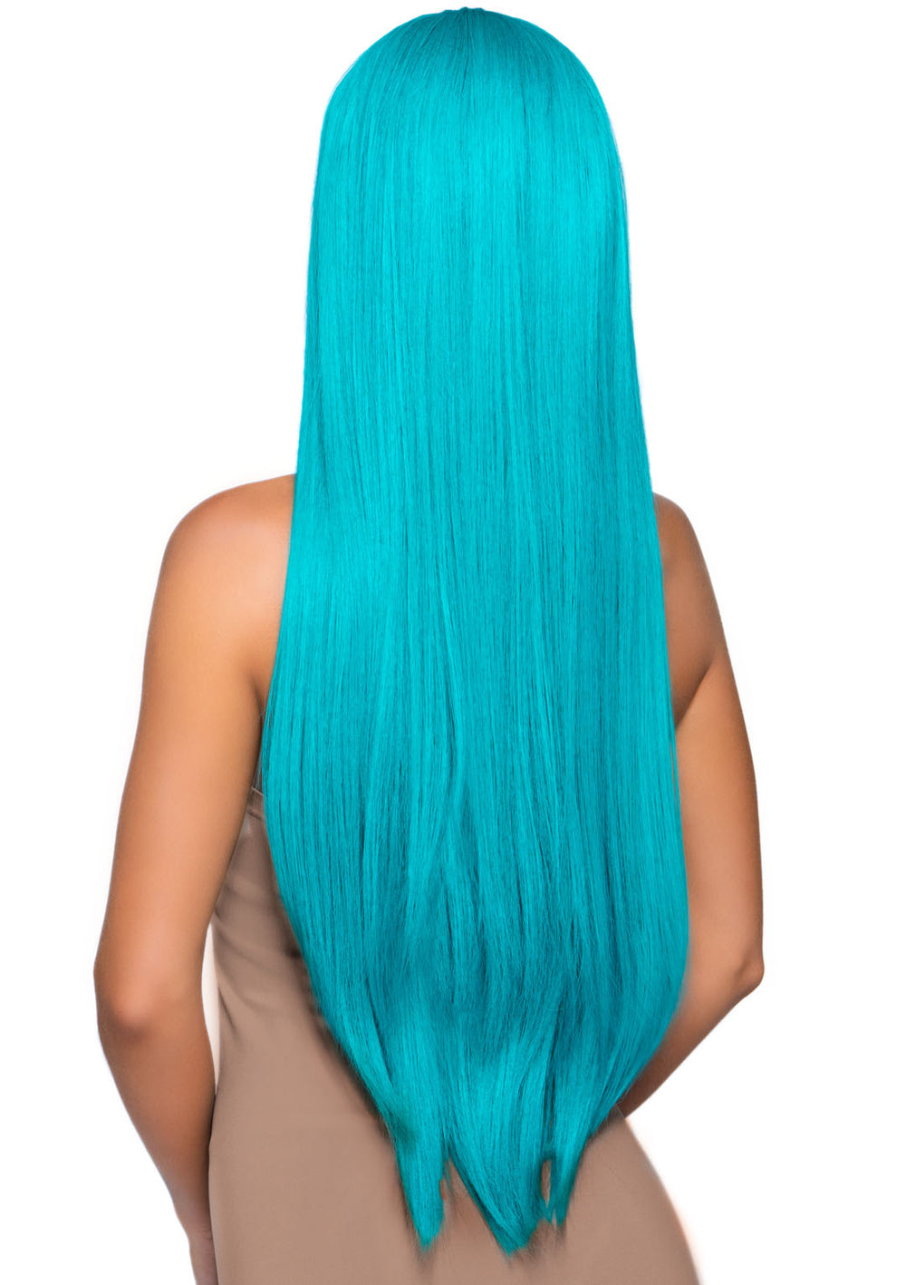33 Inch Long Straight Center Part Wig - Turquoise - Love it Curvy