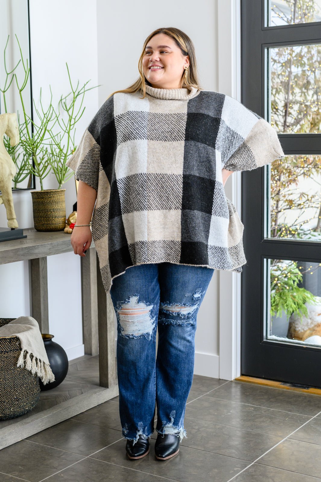 Your Next Favorite Roll Neck Sweater Poncho - AS4980-1 - Love it Curvy