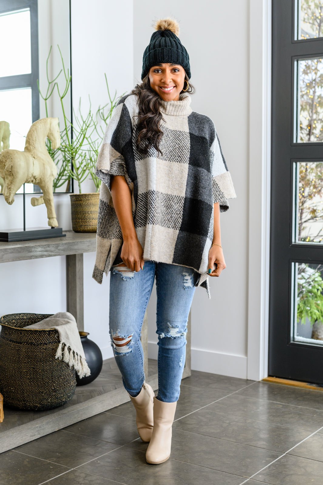 Your Next Favorite Roll Neck Sweater Poncho - AS4980-1 - Love it Curvy