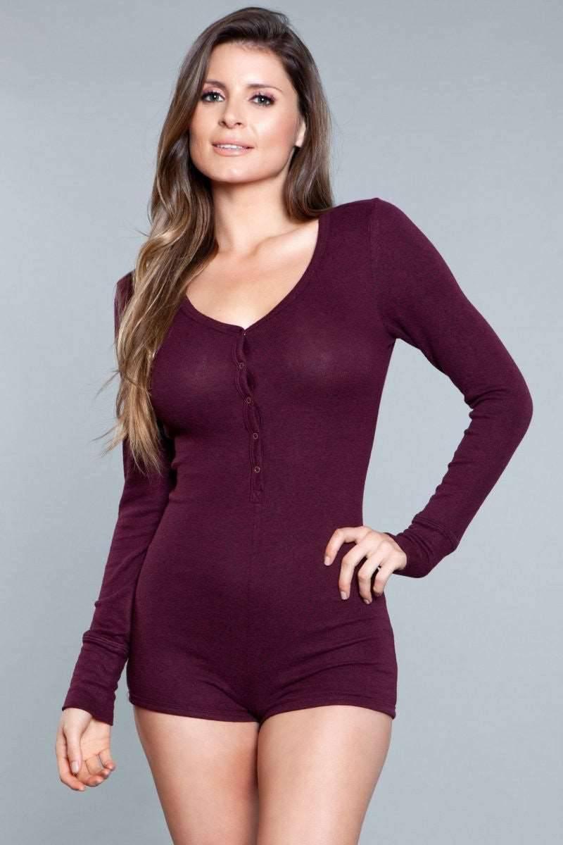 1882 Nala Romper Burgundy - 1882-BURG-L - Love it Curvy